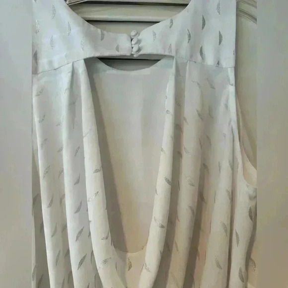 Brixon Ivy White Tank with Silver Print with Open Back in Size Small - Picture 4 of 7